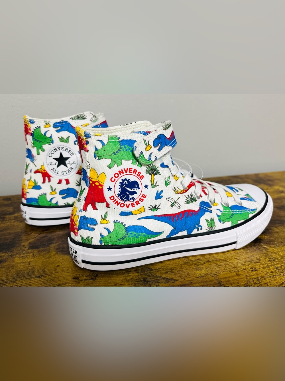 Converse Dinoverse Kids' White Dinosaur High-Top Sneakers